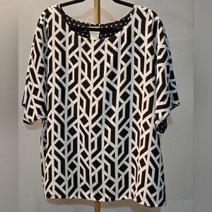 Chico's Reversible Short Sleeve Blouse